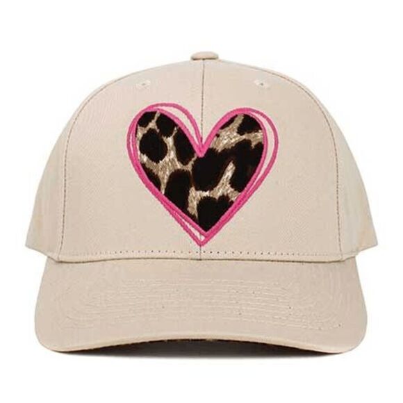 2/$30 Ladies Stone Leopard Heart Hat - Picture 1 of 7